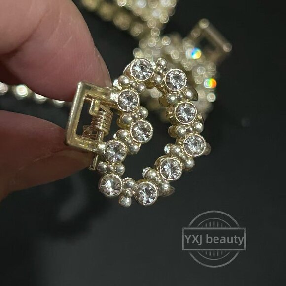 New 6pc Luxury Small Pearl Rhinestone Hair Claw Clips Set - Picture 5 of 6